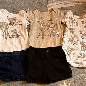 Disney Bambi Tan and Black Baby Outfit Set